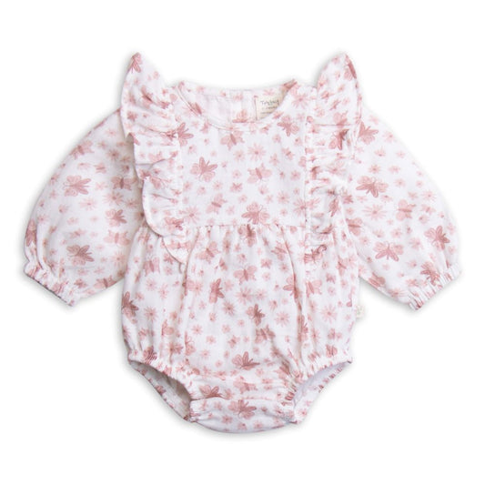 Tiny Twig Long Sleeve Bodysuit with Ruffle - Butterfly
