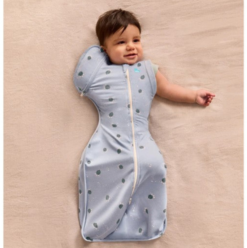 Love To Dream Swaddle Up Transition Bag 1.0 Tog Cotton Fleece - Turtally Mist Blue