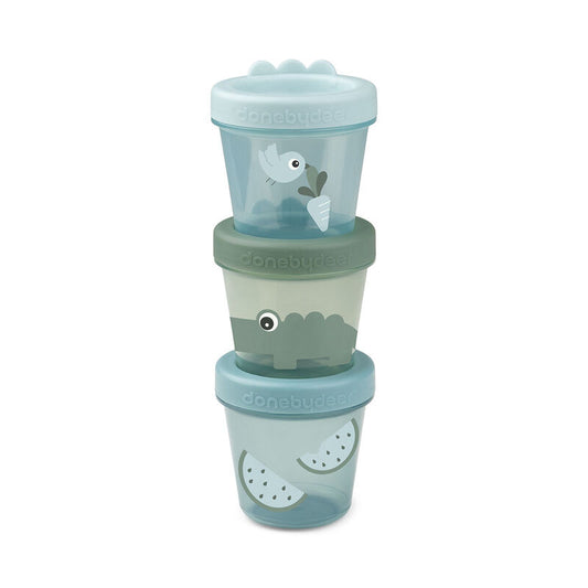 Done by Deer Baby Food Containers - 3 pce Croco Green