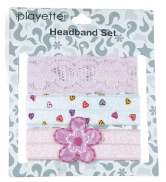 Playette Headband 3 pk Set - Heart