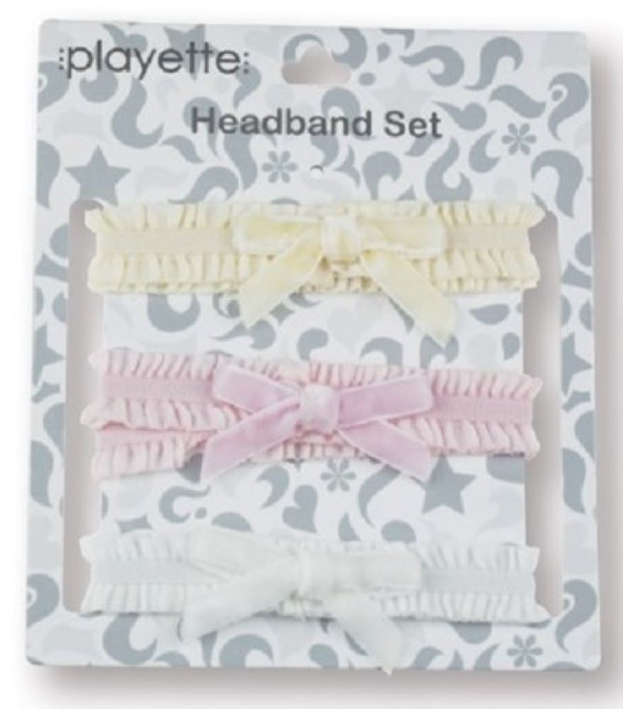 Playette Headband Set 3 Pk - Velvet Bow