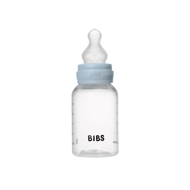 Bibs BPA Free Bottle 150ml Slow Flow - Silicone Teat - Baby Blue