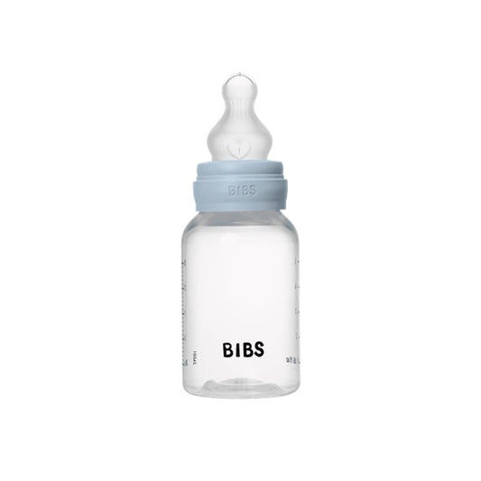 Bibs BPA Free Bottle 150ml Slow Flow - Silicone Teat - Baby Blue