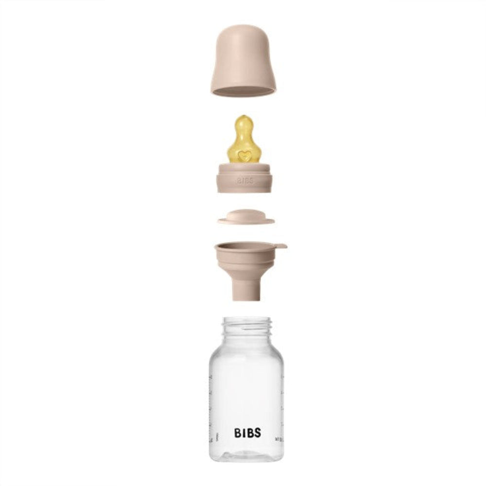 Bibs BPA Free Bottle 150ml Slow Flow - Latex Teat - Blush