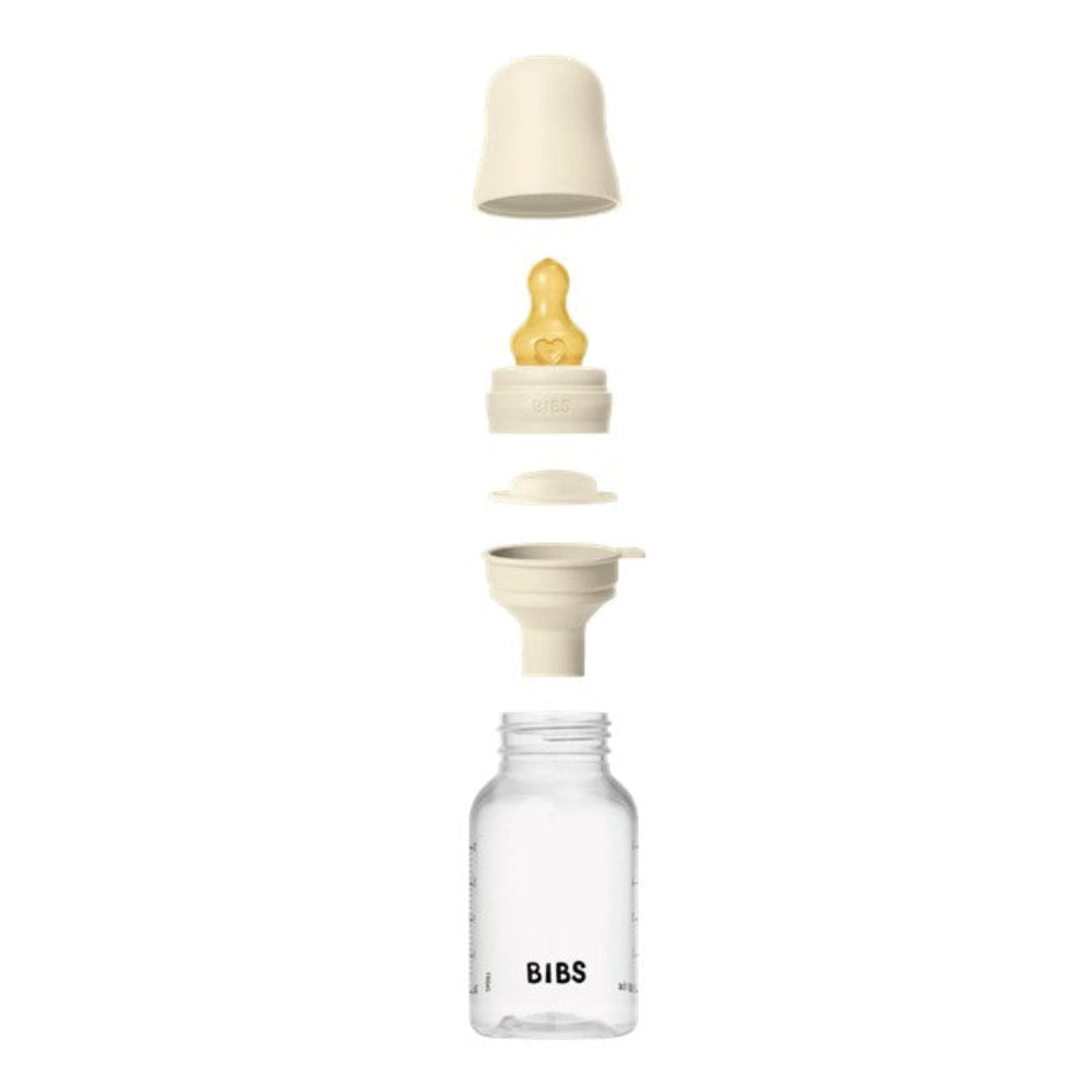 Bibs BPA Free Bottle 150ml Slow Flow - Latex Teat - Ivory