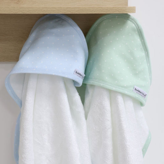 Bubba Blue Confetti Hooded Towel Blue/Sage 2 pk