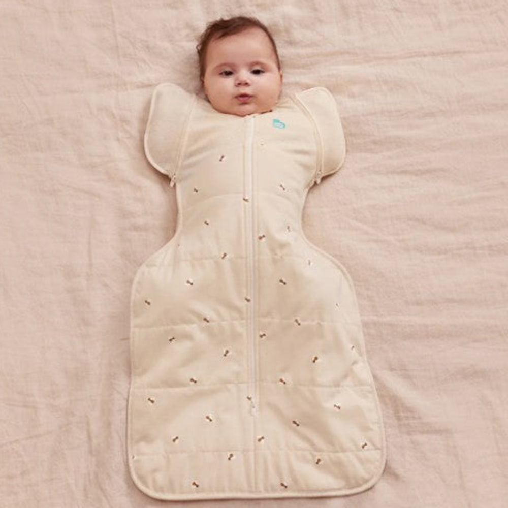 Love To Dream Swaddle Up Transition Bag Warm 2.5 Tog - Bees - Oatmeal