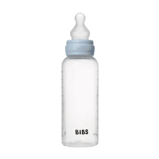 Bibs BPA Free Bottle 270ml Medium Flow - Silicone Teat - Baby Blue