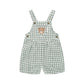 Huxbaby Huxbear Check Short Overall - Sage/Almond Milk