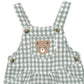 Huxbaby Huxbear Check Short Overall - Sage/Almond Milk