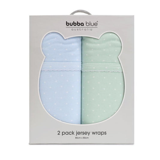 Bubba Blue Confetti Jersey Wrap Blue/Sage 2 pk