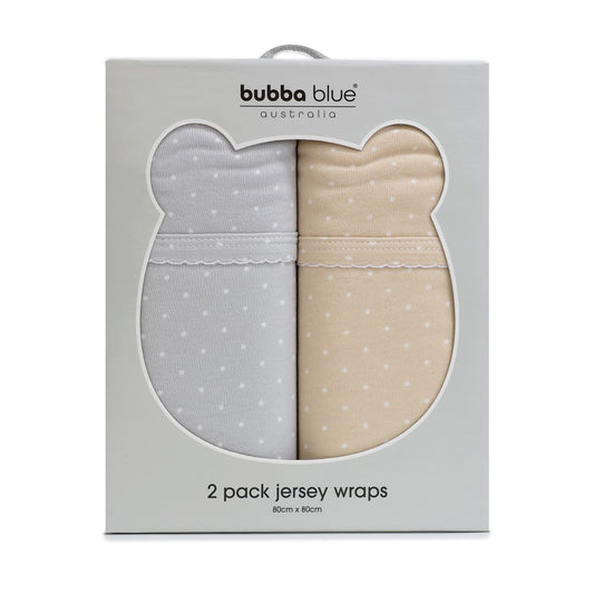 Bubba Blue Confetti Jersey Wrap Grey/Taupe 2 pk