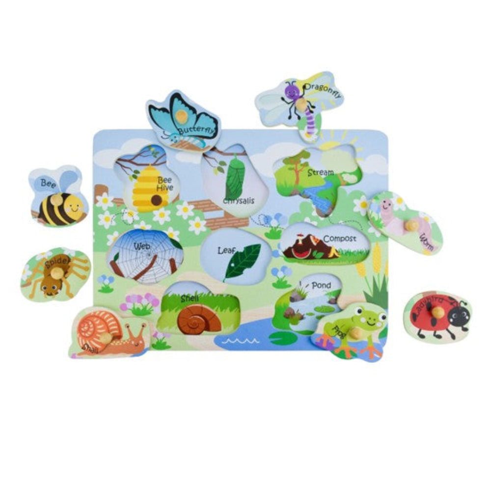 Koala Dream 2 in 1 Insects and their Homes Wooden Peg Puzzle