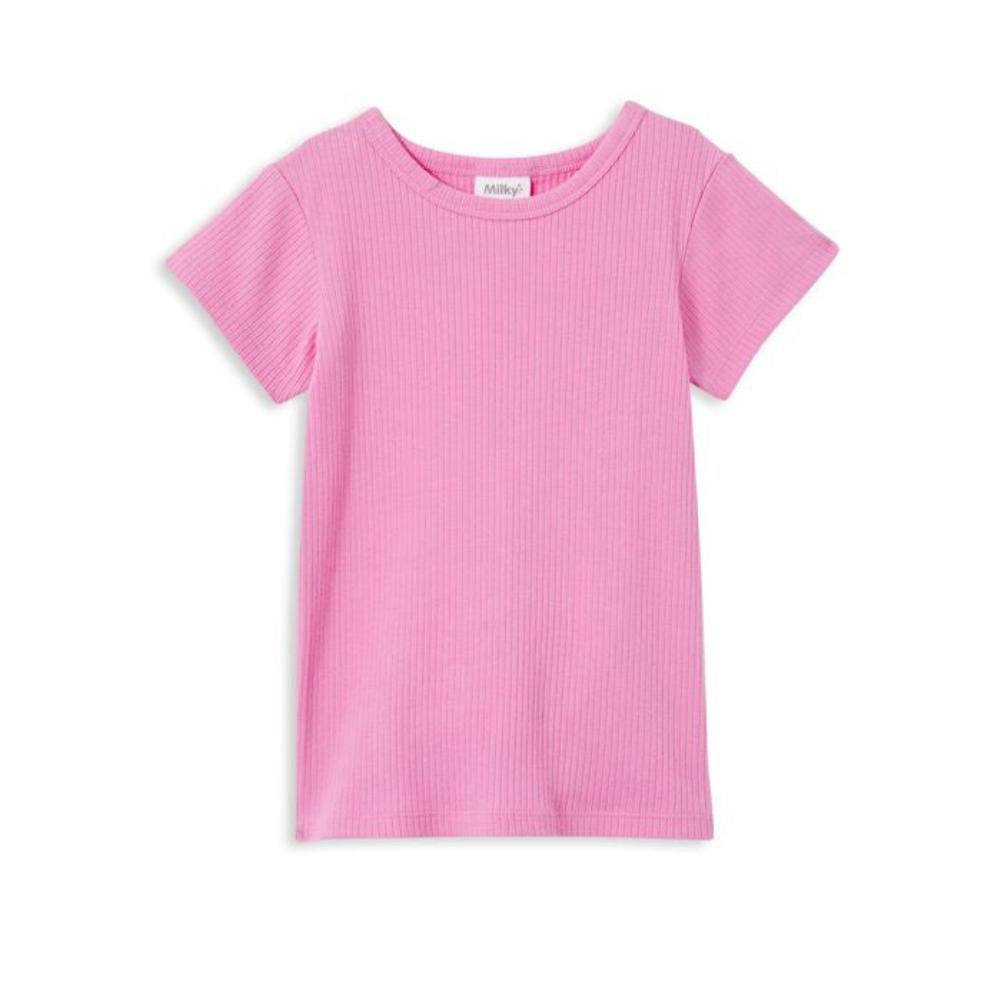 Milky Clothing Pink Rib Tee - Girls