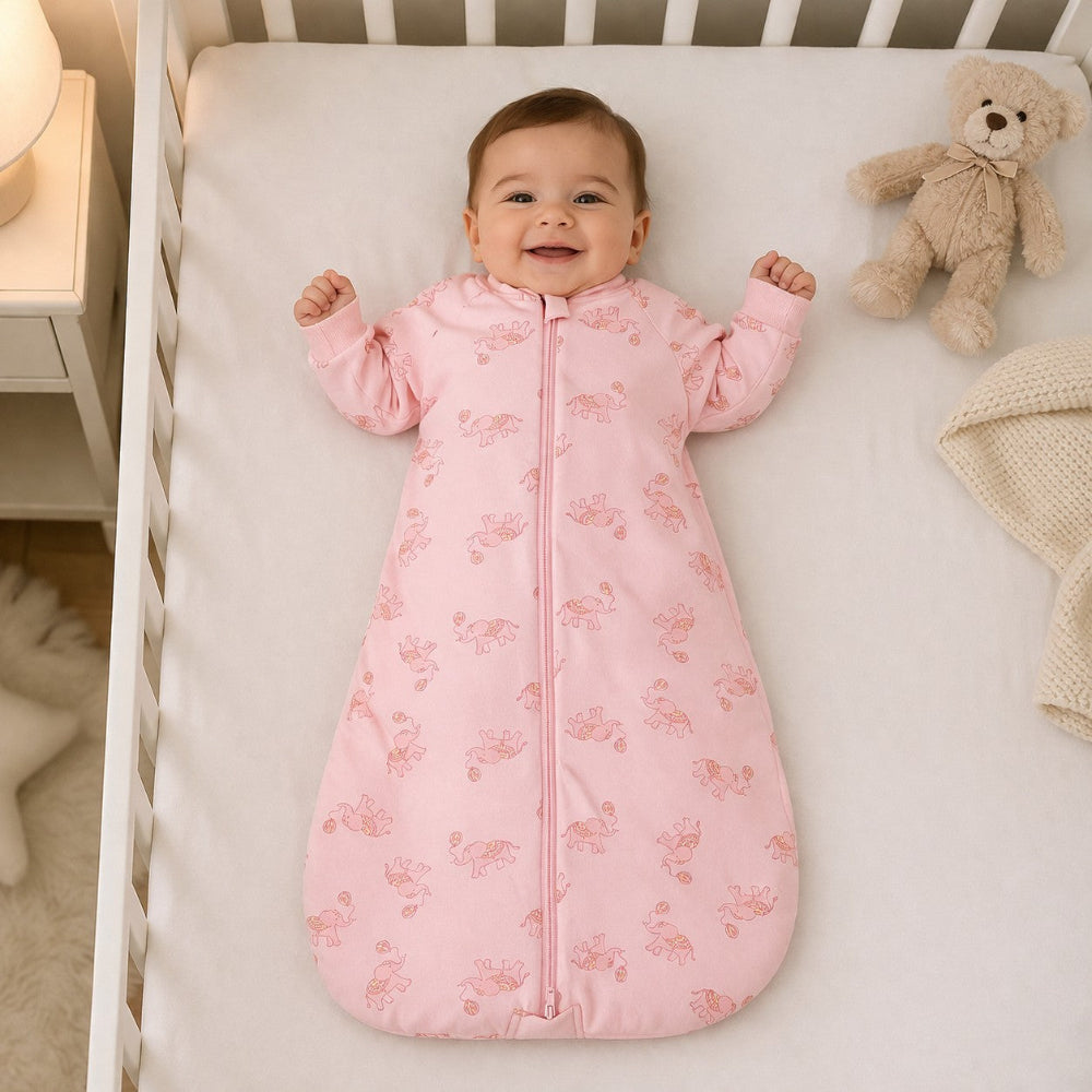 Snugtime Long Sleeve Padded Sleeping Bag - 3.0 Tog - Elephant