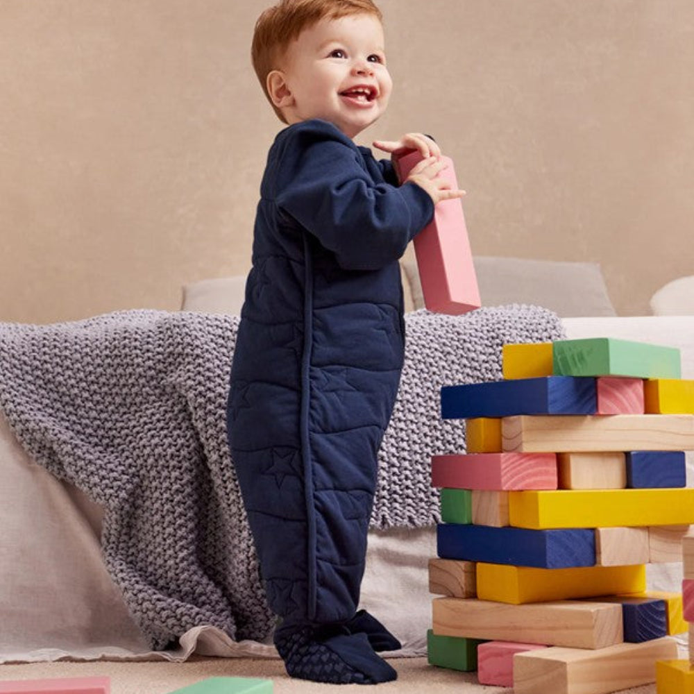 Love To Dream Sleep Suit 3.5 Tog - Navy Star Quilting
