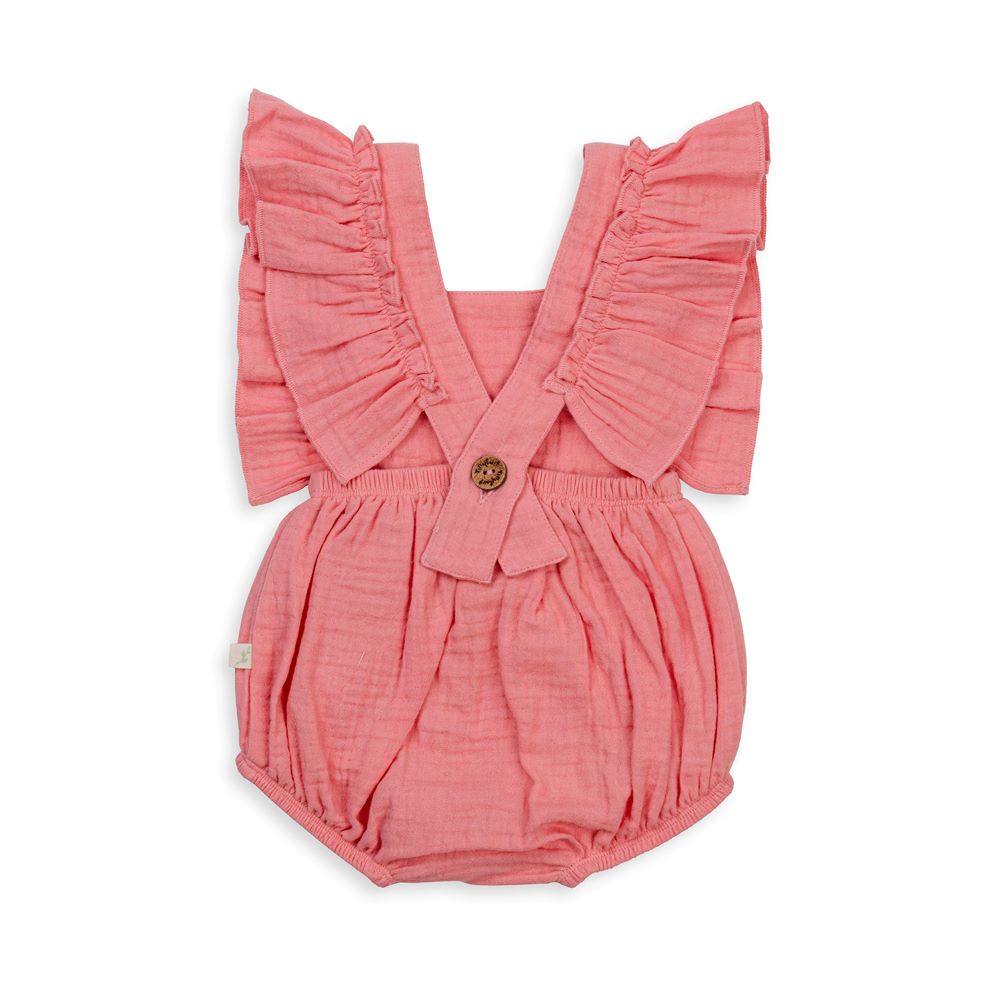 Tiny Twig Ruffle Romper - Berry Ice