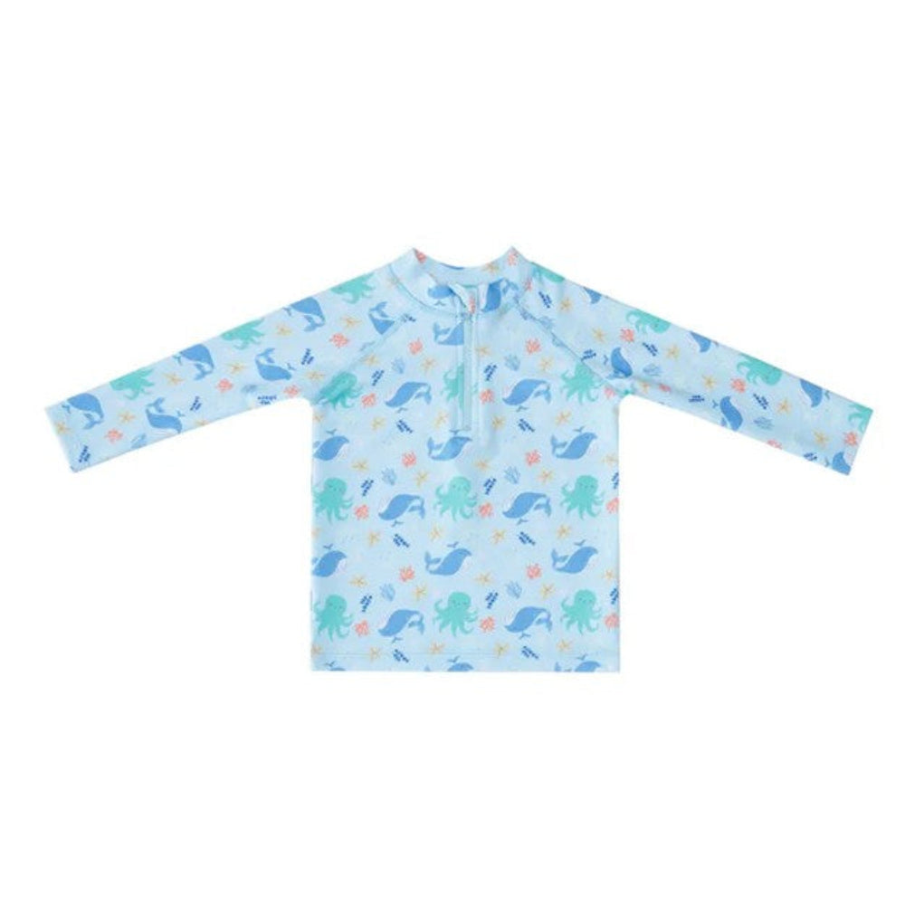 Big Softies Long Sleeve Rashie with Short & Hat - Whale