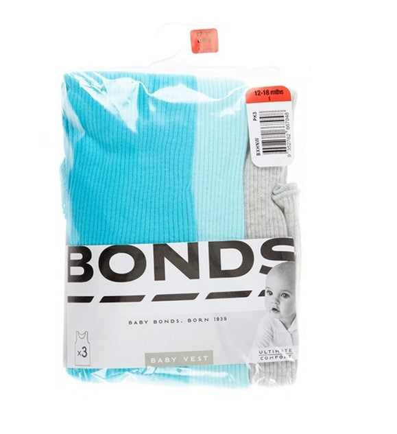 Bonds Singlet 3 pk - Blue