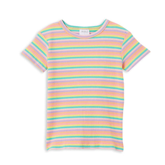 Milky Clothing Stripe Rib Tee - Girls