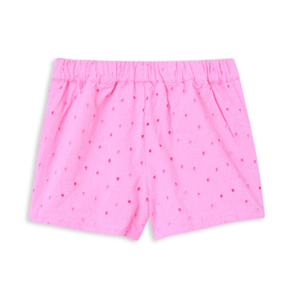 Milky Clothing Pink Broderie Short - Girls