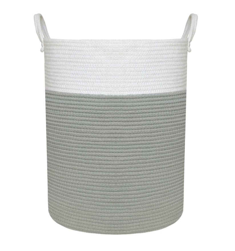 Living Textiles Cotton Rope Hamper Sage/White – babygoodswarehouse