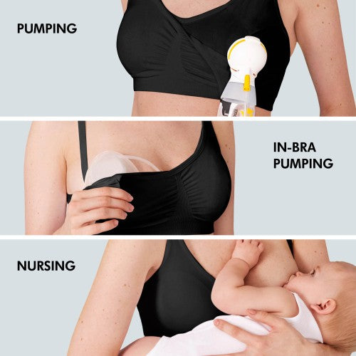 Medela Hands-Free 3-in-1 Nursing & Pumping Bra (Black) - XL