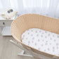 Living Textiles Pram/Moses Fitted Sheet 2 Pk Jersey - Watercolour Elephant