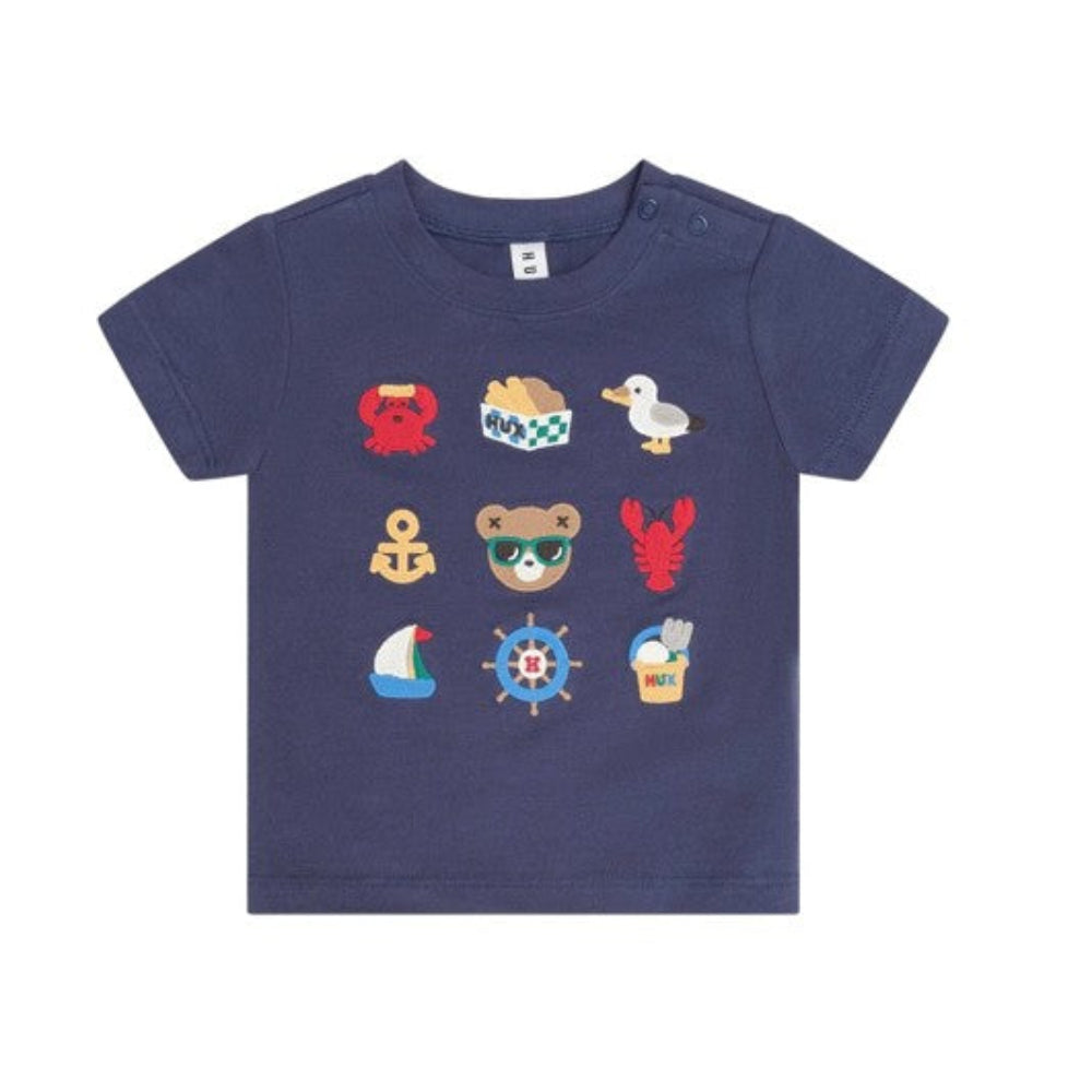 Huxbaby 9 Nautical Embroidered Tee - Ink