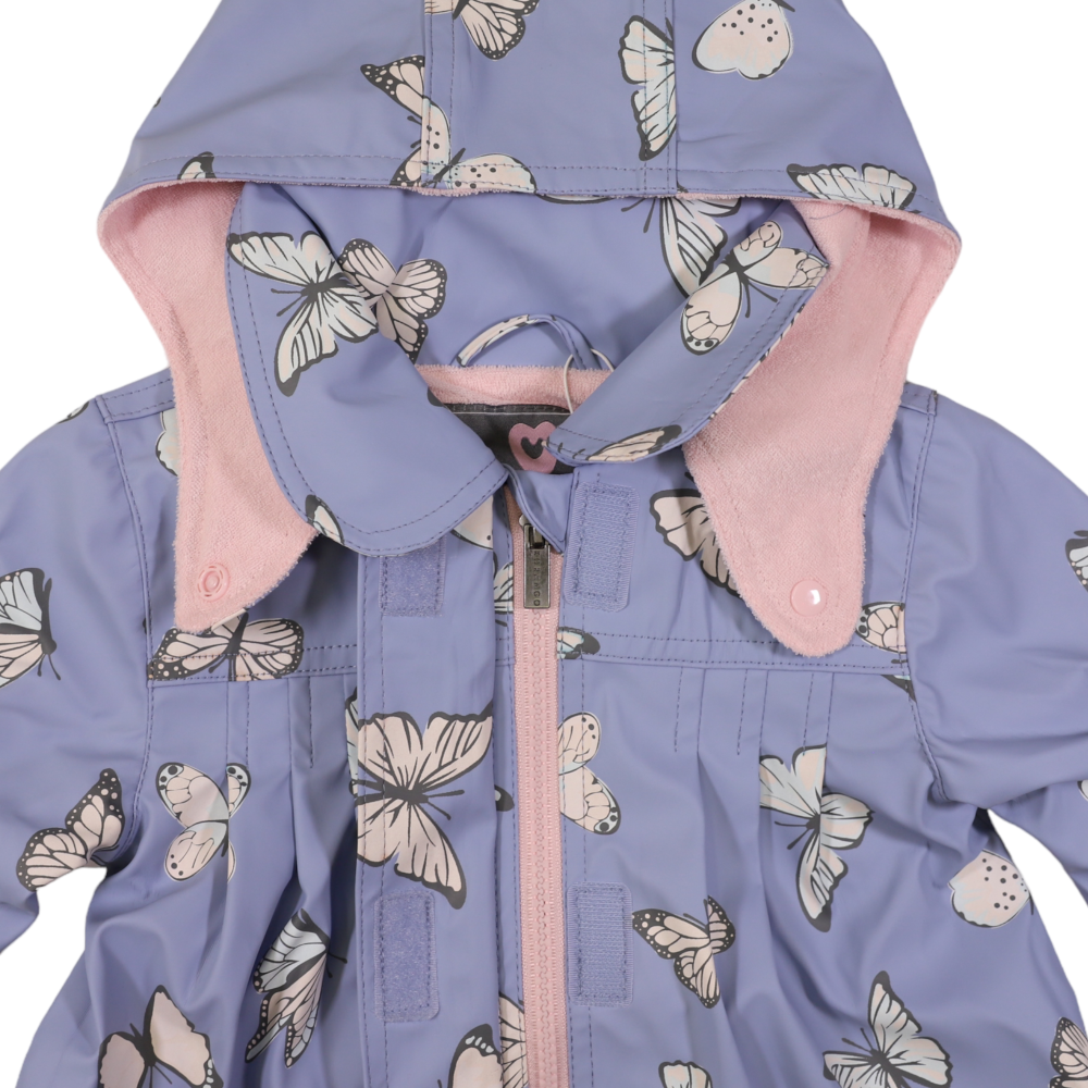 Korango Butterfly Colour Change Terry Lined Raincoat - Blue Heron