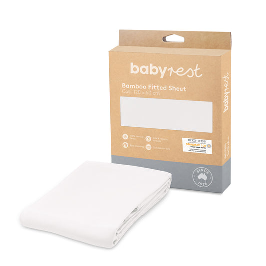 Babyrest Bamboo Fitted Sheet - Cot - 120 x 60 cm