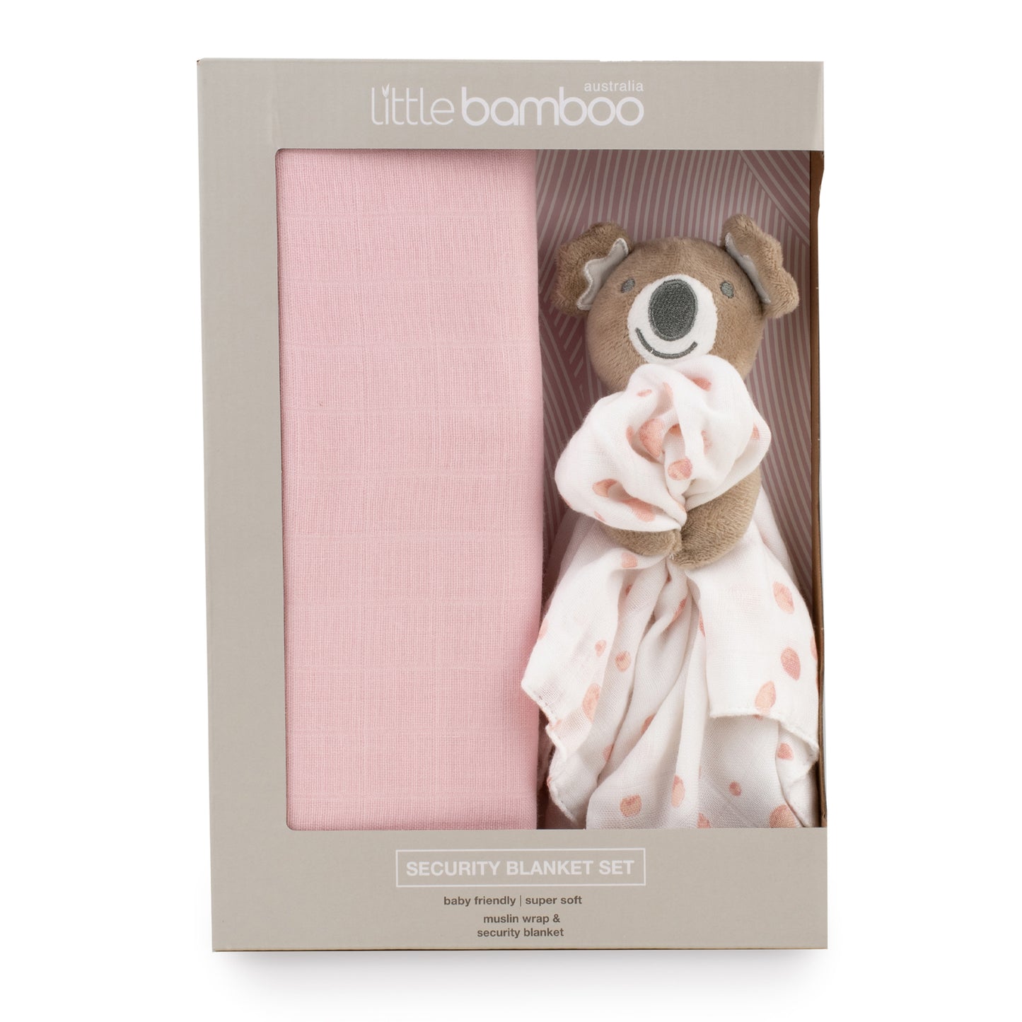 Little Bamboo Muslin Security Blanket Gift Set - Dusty Pink