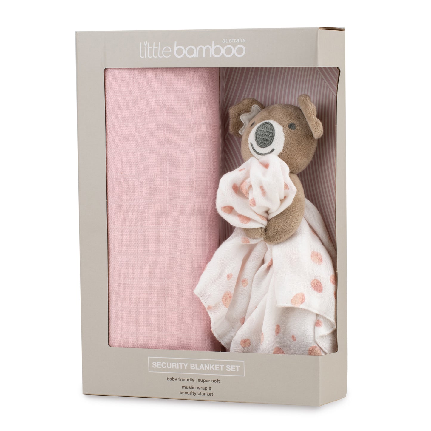 Little Bamboo Muslin Security Blanket Gift Set - Dusty Pink