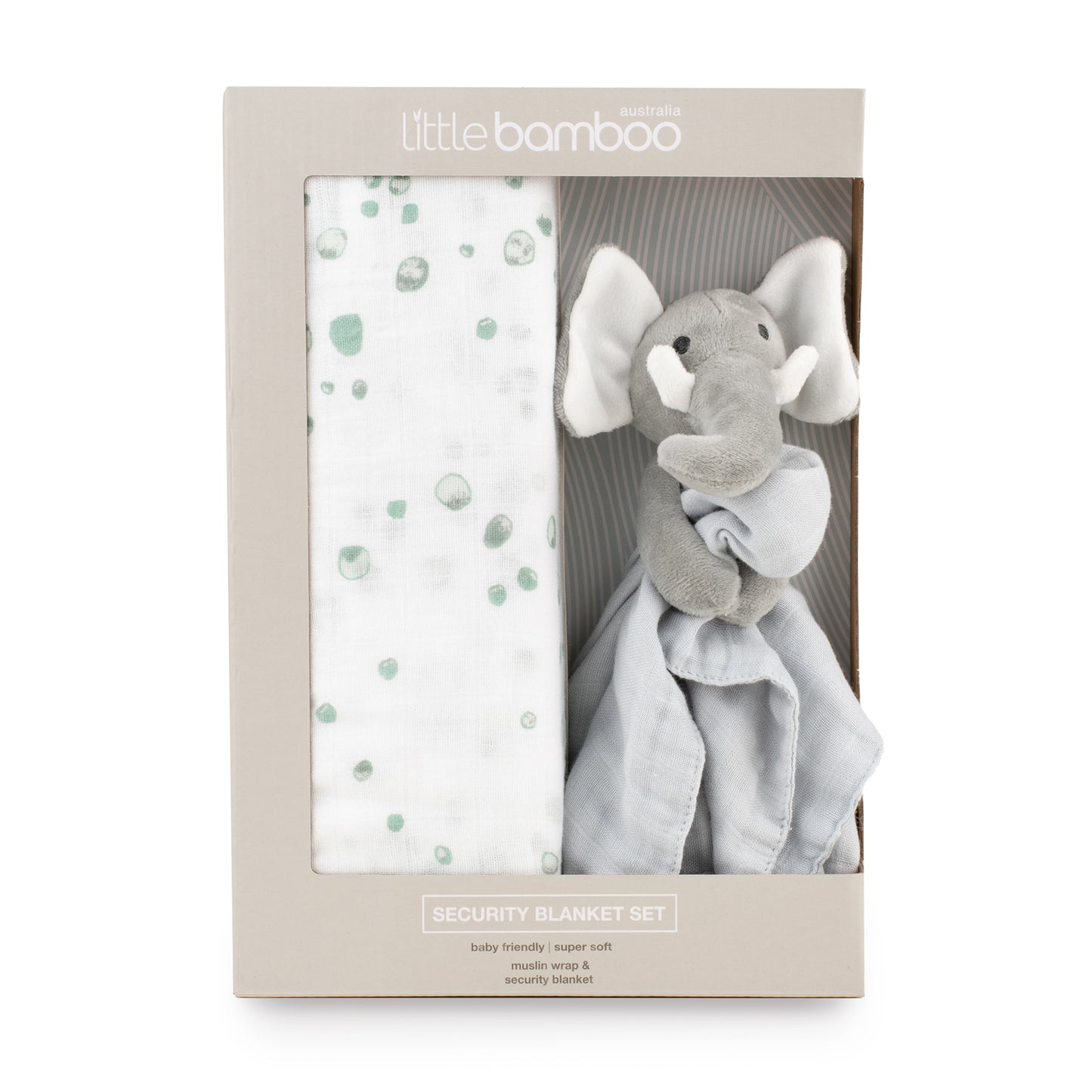 Little Bamboo Muslin Security Blanket Gift Set - Whisper Print