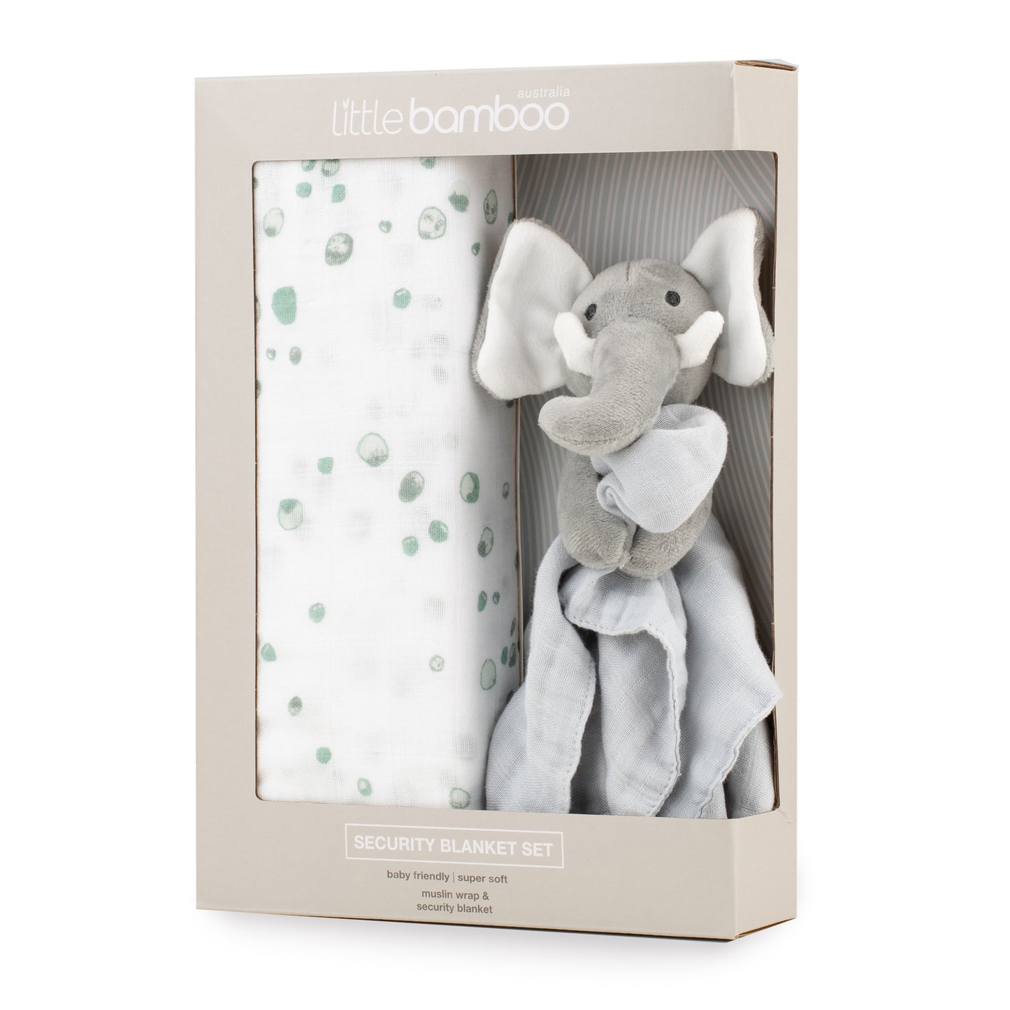 Little Bamboo Muslin Security Blanket Gift Set - Whisper Print