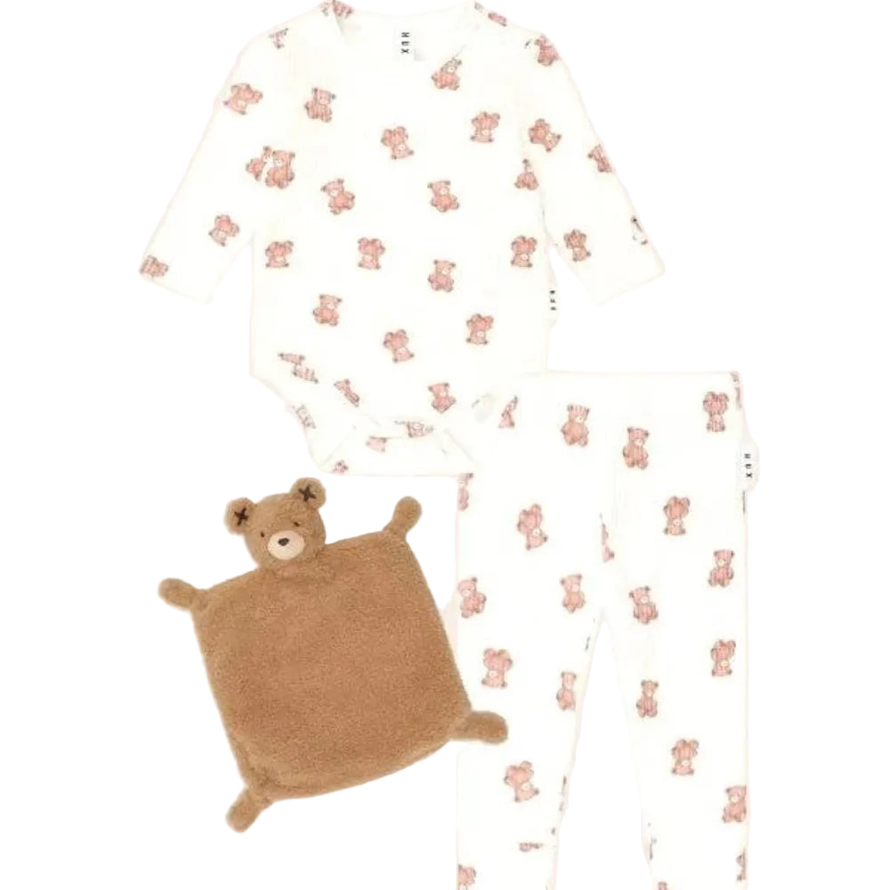 Huxbaby Beary Snuggly 3Pc Newborn Gift Set