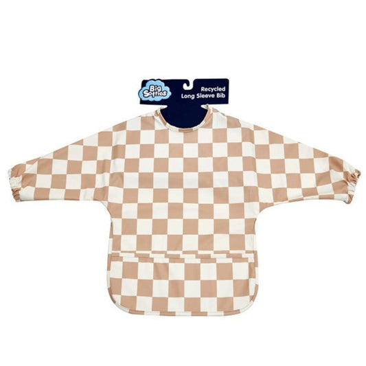 Big Softies Recylced Long Sleeve Bib - Brown Check