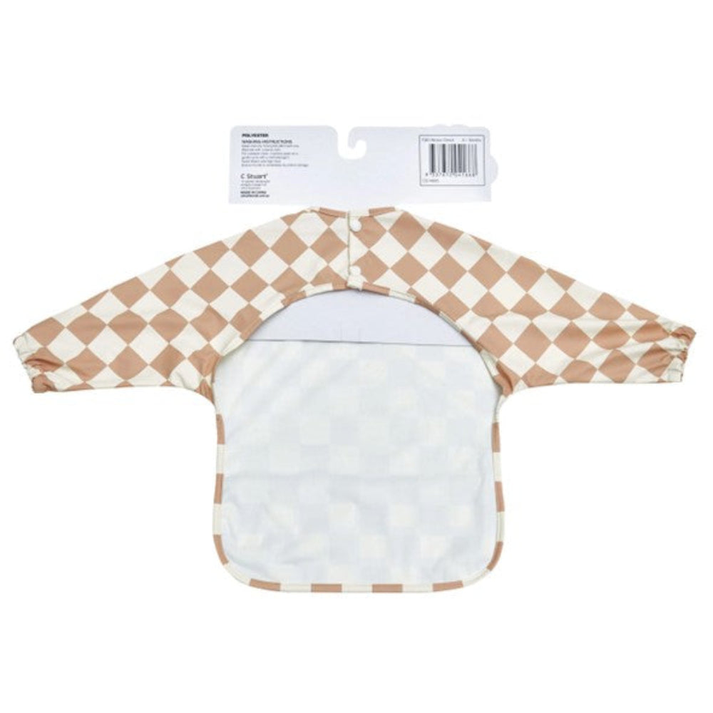 Big Softies Recylced Long Sleeve Bib - Brown Check