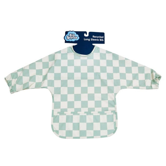 Big Softies Recylced Long Sleeve Bib - Sage Check