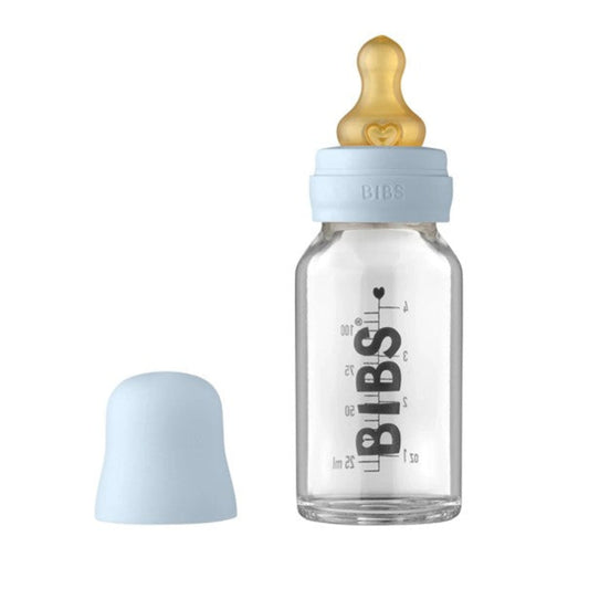 Bibs Glass Bottle - 110 ml - Baby Blue
