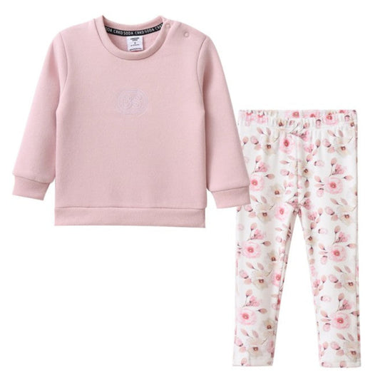 Cracked Soda Blossom Crew and Pant Set - Grape