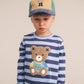 Huxbaby Furry Hux Blue Stripe Bear Top