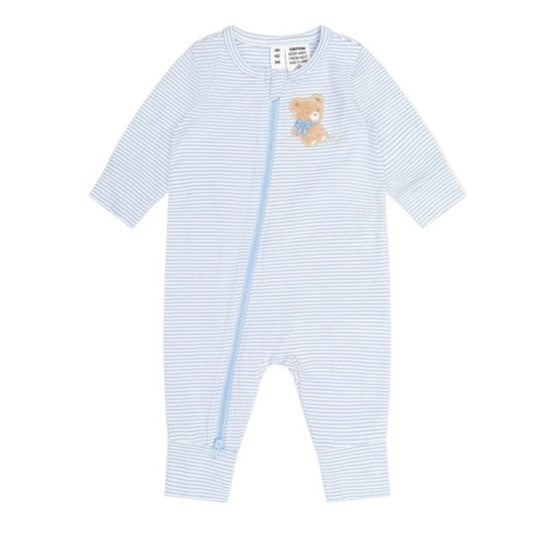 Huxbaby Bow Hux Stripe Zip Romper