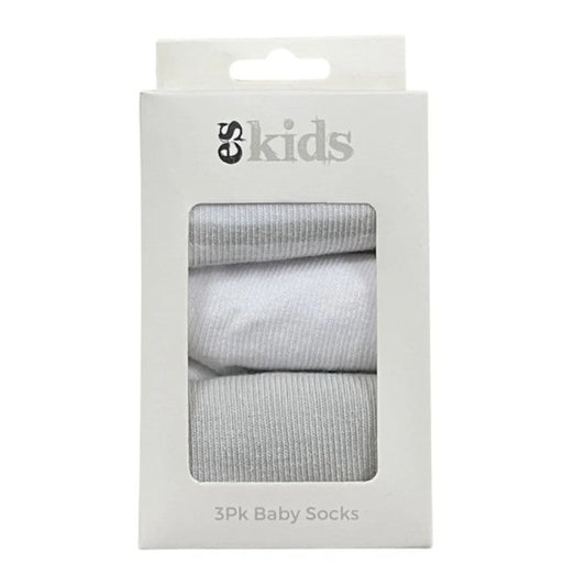ES Kids Baby Socks Boxed 3 pk - Grey Stripe