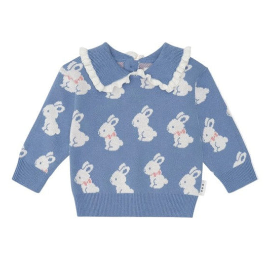Huxbaby Bunny Field Frill Collar Pullover