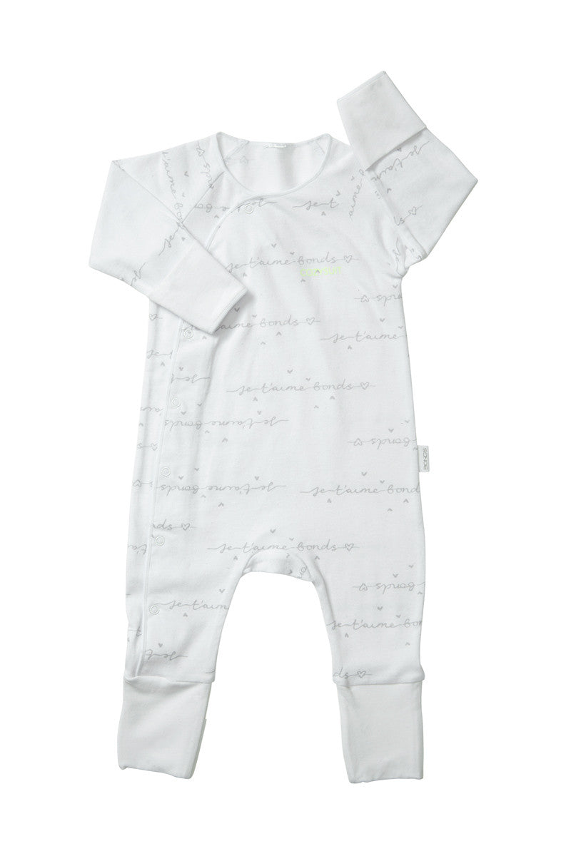 Bonds Newbies Coverall Cosysuit White Print