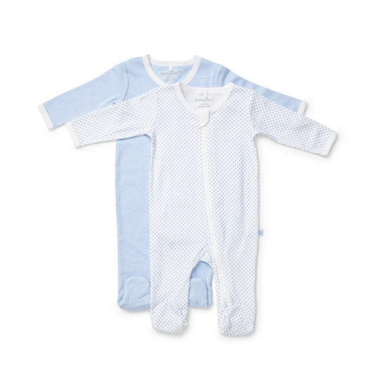 Marquise Zipsuit - 2 pk Blue Stripe/Spot