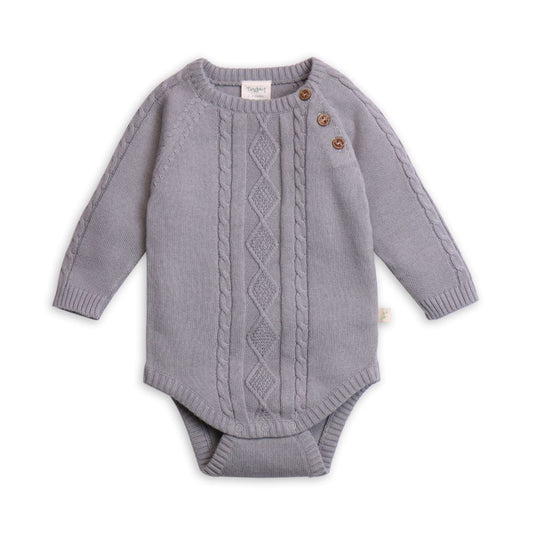 Tiny Twig Cable Knit Bodysuit - Drizzle