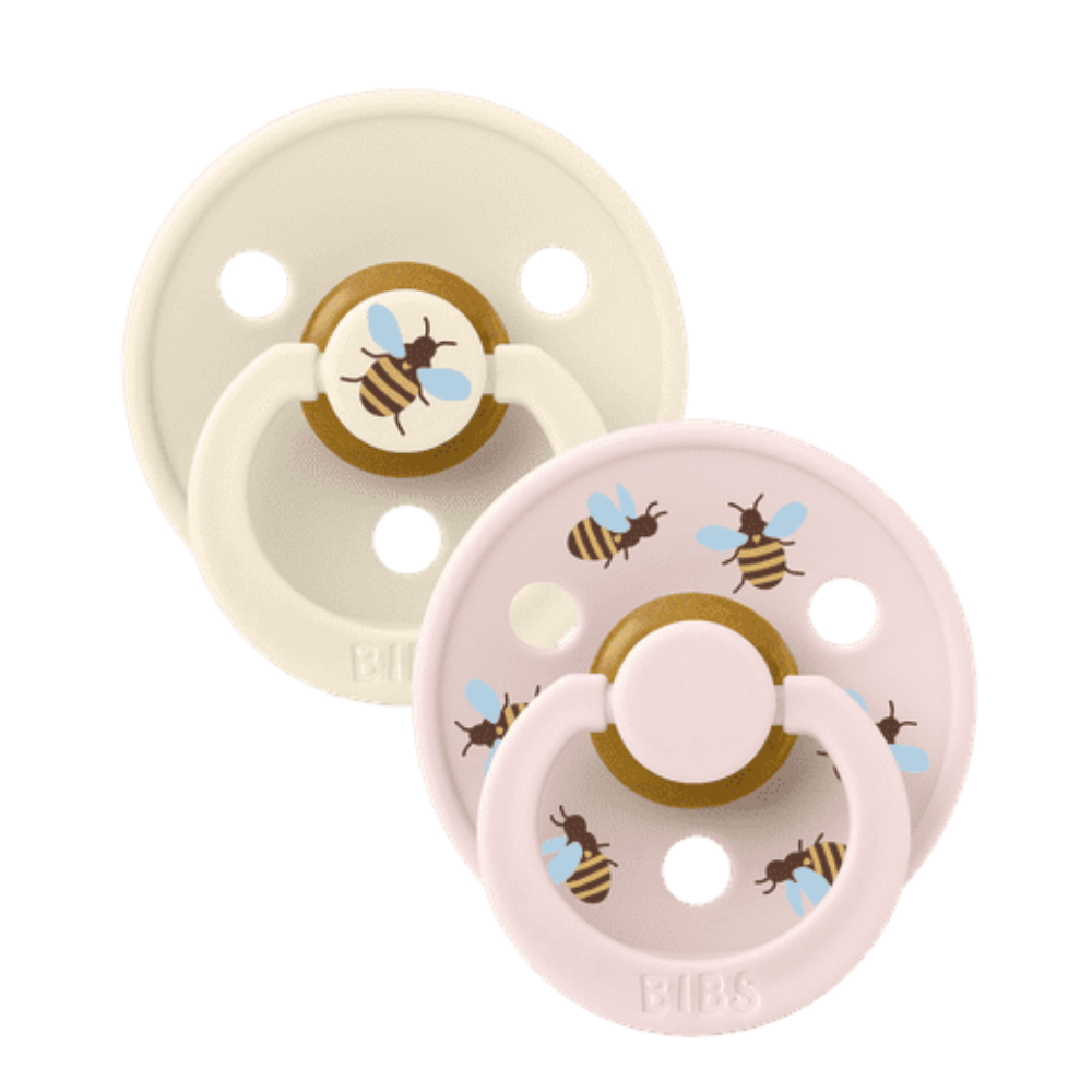 Bibs Soothers 2 pk - Bumblebee Latex - Ivory Mix