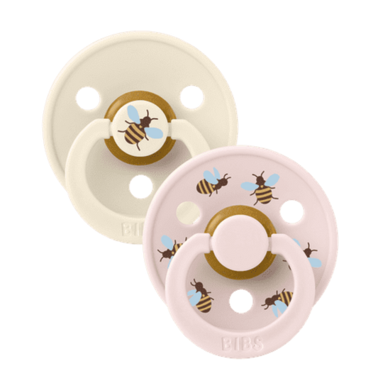 Bibs Soothers 2 pk - Bumblebee Latex - Ivory Mix